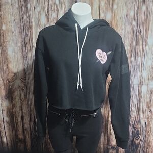 Wild Fable Black Hoodie with Pink Graphic